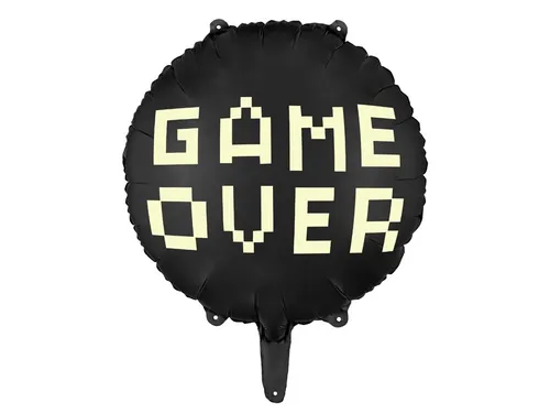 Folienballon Game over, 45 cm, Schwarz in schwarz von PartyDeco