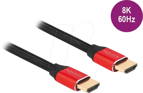 DELOCK 85775 - Ultra High Speed HDMI Kabel 48 Gbps 8K 60 Hz rot 3 m zertifizier