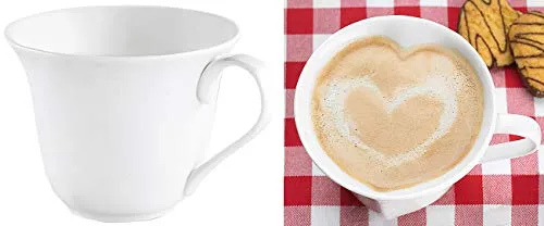 Rosenstein & Söhne Herztasse: Porzellan-Tasse in Herzform (Kaffeetasse mit Herz, Kaffeetasse Herzform, Schokolade)