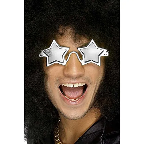 Smiffys Superstar Sonnenbrille, Silber Halloween