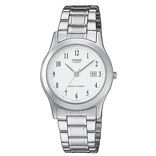 CASIO TIMELESS COLLECTION Quarzuhr LTP-1141PA-7BEG - Elegante Damenuhr mit analoger Anzeige und Datum, spritzwassergeschützt, Edelstahlarmband für stilvolle Anlässe.