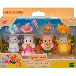 Sylvanian Families Baby Fantasiefreunde Set (5842) - Spielzeugfiguren mit 6 bunten Charakteren, ideal für kreatives Spielen ab 3 Jahren. Inklusive Biskuitbären Baby und fantastischen Kostümen wie Pegasus und Drache.