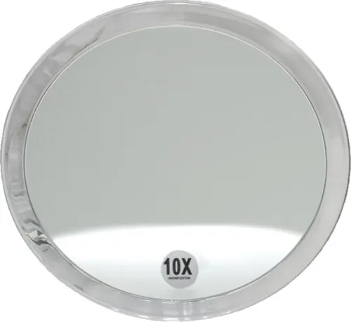 Fantasia Beauty® Kosmetikspiegel mit 10-facher Vergrößerung - Rasierspiegel mit sicherem Halt durch 3 Saugnäpfe – ideal für präzises Schminken und Rasieren ohne Bohren, perfekt für Bad, Dusche und Reisen.
