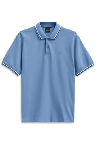 bugatti Poloshirt mit kurzer Knopfleiste in Blau, Größe M von Bugatti