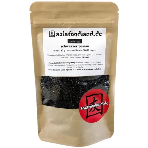 Asiafoodland - Gerösteter schwarzer Sesam - 90g