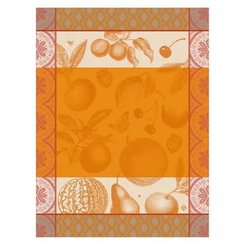 Le Jacquard Français Geschirrtuch orange Arriere-Pays Melon 80X60 cm Baumwolle