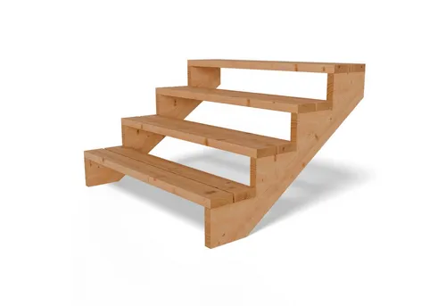 Gartenwelt Riegelsberger Außentreppe aus Lärche - Praktische Terrassentreppe zur sicheren Überwindung von Höhenunterschieden. Ideal für Garten und Terrasse, bietet Stabilität und ansprechende Optik.