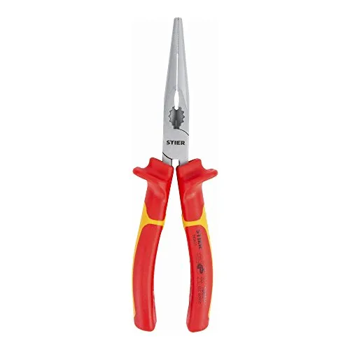 STIER Telefonzange 205 mm VDE - Spitzzange für Greifen, Biegen und Schneiden, ergonomisch für müheloses Arbeiten, ideal für Profis und Heimwerker.