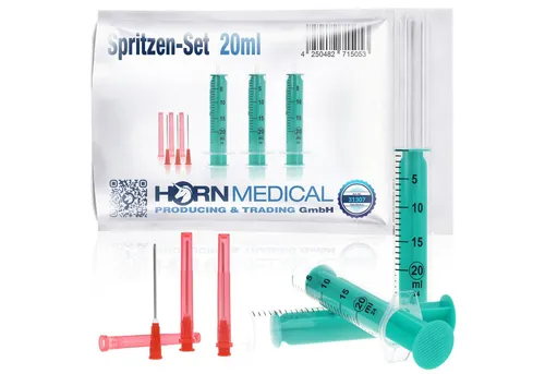 Horn Medical Einwegspritze Horn Medical Spritzen-Sets mit stumpfen Kanülen -Größe wählbar-, (Einwegartikel, einzeln steril verpackt), präzises Dosieren ohne Verletzungsgefahr