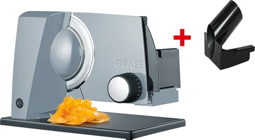 Graef S11050 Allesschneider - Präzise Schnitttechnik in Grau - Allesschneider mit stabilem Schlitten und erhöhtem Berührungsschutz für optimale Schneidergebnisse und Sicherheit in der Küche.