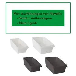 Novaliv 4x Medikamenten Organizer groß Hausapotheke - 25 x 16 cm ANTHRAZIT GRAU mit Abtrennung Medikamentenbox Aufbewahrung für Pillen Tablettenbox