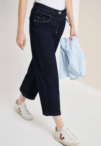 Cecil Wide Leg Jeans Rinsed Wash 30 - Stylische Denim Hose im Loose Fit mit hohen Beinen. Hoher Komfort und modischer Look für jeden Anlass. Maße bei EU-Größe 29: unterste Weite 26 cm, Innenbeinlänge 66 cm.