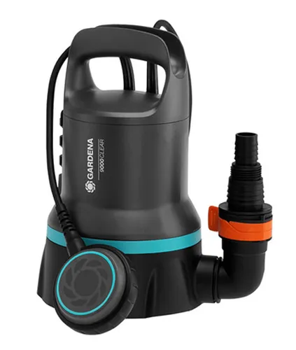 GARDENA Klarwasser-Tauchpumpe 9000 09030-61 - Wasserpumpen, leistungsstarke Klarwasser-Tauchpumpe mit 300 W, ideal zum Entwässern und fördert bis zu 9.000 l/h, flachabsaugend bis 2 mm Restwasserhöhe.
