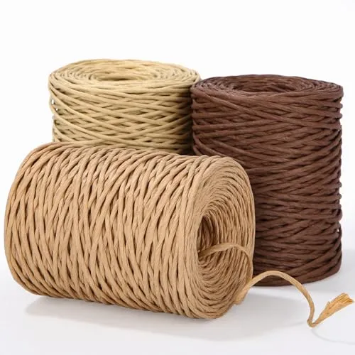 sztuki 100 m Papierkordel Papierdraht Natur Dekodraht 2mm Blumendraht 3