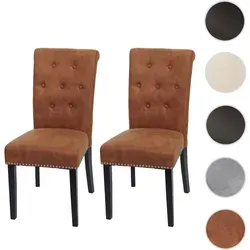Chesterfield II Esszimmerstuhl 2er-Set - Elegante Stühle im Chesterfield-Stil mit dekorativen Metall-Nieten und bequemer Polsterung. Ideal für stilvolle Esszimmer und Wohnzimmer. Hochwertige Verarbeitung und hohe Rückenlehne sorgen für besonderen Sitzkomfort.