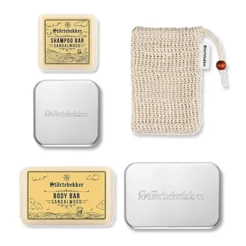 Störtebekker Feste Duschseife Duschset - Hair & Body - Duschgele in Premium-Qualität, vegan und plastikfrei. Enthält 2 feste Shampoos und 2 Body Bars für nachhaltige Pflege und einen maskulinen Duft.