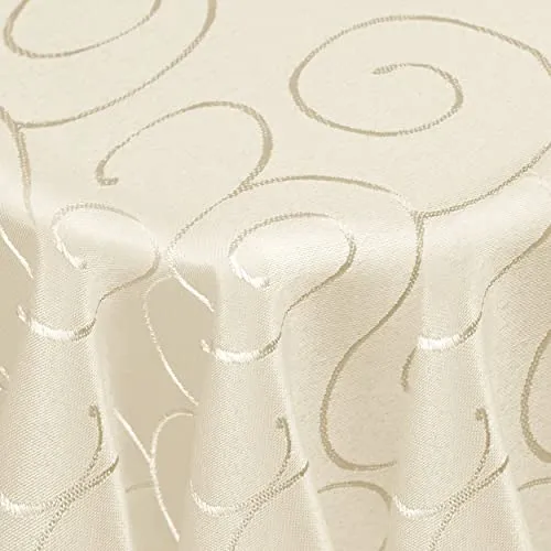 Kringel/Circle Tafeldecke in beige von DecoHomeTextil
