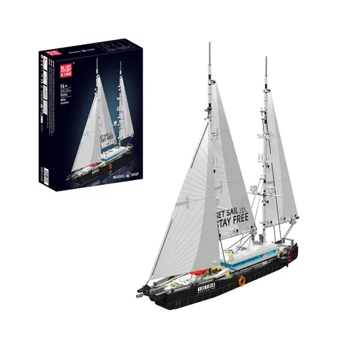 Mould King Moderne Zweimast Segelyacht 10194 - Konstruktionsspielzeug für kreative Köpfe: Baue die detailreiche Segelyacht mit 893 Teilen. Ideal für LEGO-Fans ab 8 Jahren und ein tolles Geschenk!