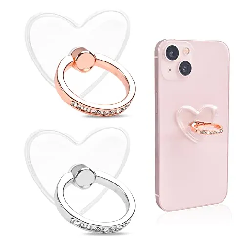 Stück Handy Ring Halterung, 360 Grad Drehung Handy Ringhalter, Universal Phone Ring, Handy Fingerhalterung, Handyhalter, Handyringe, Handy Pop Up Halter (Silber + RoséGold) 2