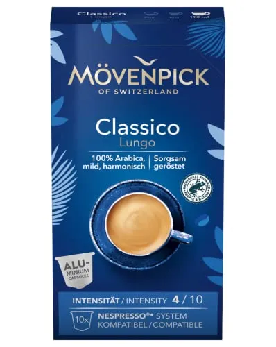 Mövenpick Kaffeekapseln Classico Lungo, 10 Stück