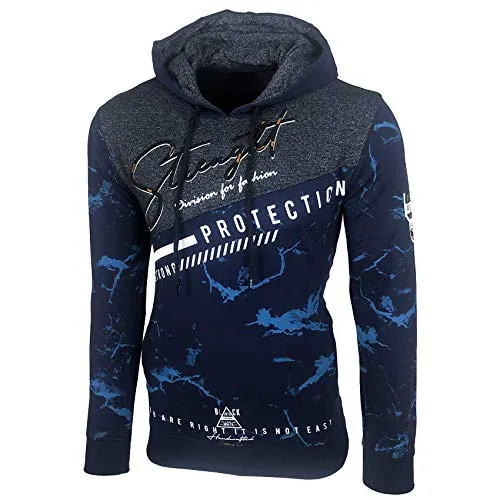 Baxboy Herren Kapuzenpullover Hoodie 2628 - Kapuzenpullover für Herren, aus weicher Baumwollmischung mit kuscheliger Fleece-Innenseite und modischem Frontprint – perfekt für lässige Looks zu Hause oder unterwegs.