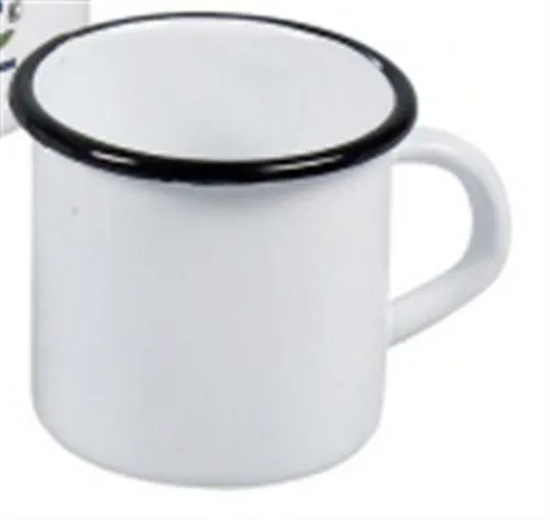 Krüger Becher in weiss emaille 8 cm Durchmesser 4006776004095