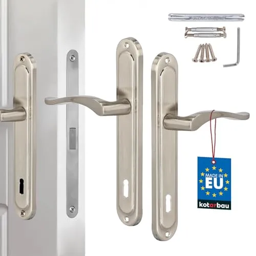 KOTARBAU® Türgriff Innentüren BB Türklinke 90 mm Satin Türgriffe Langschild Türdrückergarnitur Zimmertürschloss Türbeschlag für Innentüren Türschloss Drückergarnitur Classic