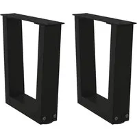 vidaXL Couchtischbeine V-Form 2 Stück Schwarz aus Stahl - Tischbeine für individuellen Couchtisch, robust und langlebig dank pulverbeschichtetem Stahl. Modernes Design mit klaren Linien und einfacher Montage.