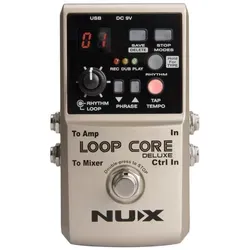 Nux Loop Core Deluxe Bundle - Effektpedal für Gitarre & Bass mit bis zu 8 Std. Aufnahmezeit, unbegrenzten Overdubs und 24-bit Audio-Qualität. Ideal für kreative Musiker und Live-Performances.
