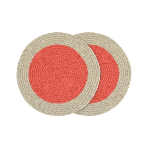Remember Platzset Raspberry (2er Set) – Farbenfrohe Tischsets - Bringen Sie Farbe auf Ihren Tisch mit den runden, abwischbaren Baumwoll-Tischsets von Remember. Im praktischen 2er Set, Durchmesser 38 cm, ideal für stilvolle Akzente in Ihrem Zuhause.