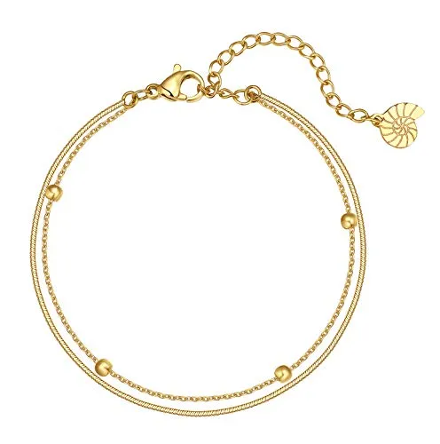 Happiness Boutique Damen Armband Layered | Wasserfestes Zweireihiges Edelstahlarmband - Armbänder für Damen, stilvoll und langlebig – perfekt für Layering und 100% wasserfest dank hochwertigem Edelstahl mit 18K Goldplattierung.