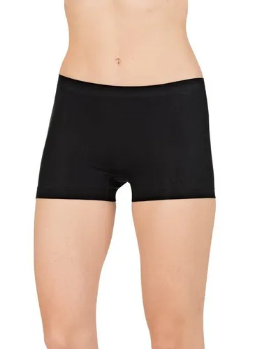 TRIGEMA Hüft-Shorty Damen, Gr. L, schwarz - Sportliche Damen Shorts aus hautfreundlichem Sensil-Material, nahtlos und pflegeleicht. Hoher Tragekomfort und optimale Passform für jeden Tag.