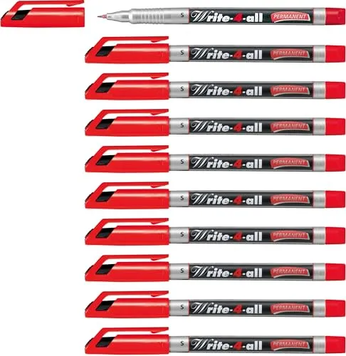 STABILO - Permanent-Marker - Write-4-all - superfein - 10er Pack - rot