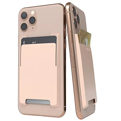 EAZY CASE Kartenhalter für Smartphones, Starkhaftendes Kartenetui, selbstklebend, Kartenfach für das Handy, Kartenhülle, Halterung für Ausweise, Halter für Kreditkarte, EC-Karte, Rosa
