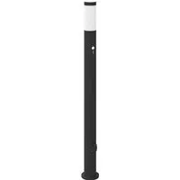 Pollerleuchte mit Sensor und Steckdose 110 cm Edelstahl IP44 - Stehleuchten mit integriertem Sensor für automatische Beleuchtung und praktischer Steckdose, ideal für den Außenbereich.