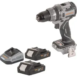 Procraft Industrial CD20Abb Akku Schlagbohrschrauber 20 V - Leistungsstarker Akku Schlagbohrschrauber mit 85 Nm Drehmoment, inklusive 2x 2,0 Ah Akkus und Ladegerät. Ideal für vielseitige Anwendungen im Heim- und Profibereich.