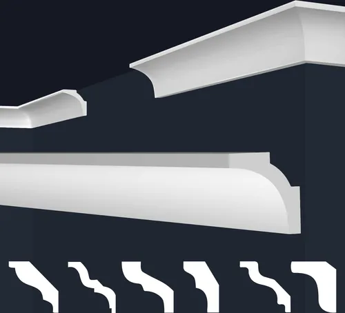 marbet design Stuckleiste E-11, 50 Meter - Elegante Deckenleisten aus XPS Styropor - Hochwertige Deckenleisten aus extrudiertem Polystyrol für zeitlose Eleganz und einfache Montage. Ideal für verschiedene Einrichtungsstile und feuchtigkeitsbeständig.