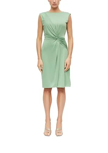 s.Oliver Jerseykleid Wickel-Optik mit Knotendetail - Elegantes Jerseykleid in Wickel-Optik mit Knotendetail. Reguläre Passform, ärmellos und mit Rundhalsausschnitt, perfekt für besondere Anlässe.