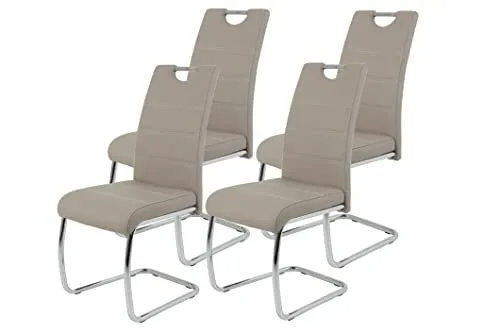 Hela Küchenstuhl Flora 4er Set Schwingstuhl in beige von Hela Tische
