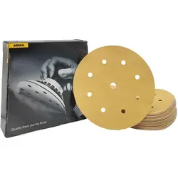 Mirka Gold 200mm Grip P240 - 50 Stück - Hochwertiges Schleifmittel für vielseitige Anwendungen, hohe Schleifleistung und außergewöhnlich lange Standzeit, ideal für Profis im Bereich Oberflächenbearbeitung.