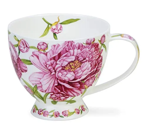 Dunoon Skye Becher aus feinem Knochenporzellan hergestellt in England Knochenporzellan Paeonia