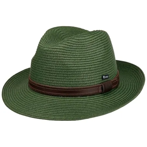 Lipodo Mondavio Bogart Strohhut Dunkelgrün M (56-57 cm) – Klassischer Look aus Italien