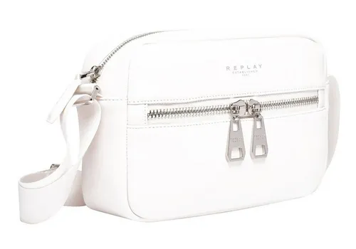 REPLAY Umhängetasche - Umhängetasche mit silberfarbenen Akzenten, nachhaltig aus recyceltem Polyurethan, ideal für jeden Tag und Events, verstellbarer Schulterriemen für optimalen Tragekomfort.