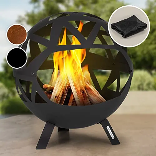 Blumfeldt Feuerschale 68 cm - Robuste Outdoor Stahl-Feuerschale für Garten & Camping - Grills: Wetterfeste Feuerschale aus robustem Stahl, ideal für unvergessliche Abende mit Familie und Freunden unter dem Sternenhimmel.