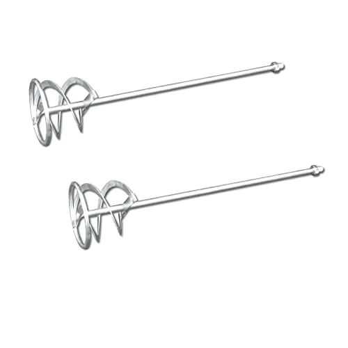 2er Set DEWEPRO® Wendelrührer - Wendel-Rührstab in Spiralform verzinkt, M14-Gewinde, Mörtelmischer ø130x600mm Mörtelrührer, Rührquirl zum Verrühren von pastösen Materalien