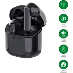 4smarts SkyBuds 2 - Schwarz True Wireless In-Ear Headset - Kopfhörer mit aktiver Geräuschunterdrückung und integriertem Mikrofon für kabelloses Musikvergnügen. Perfekt für unterwegs!