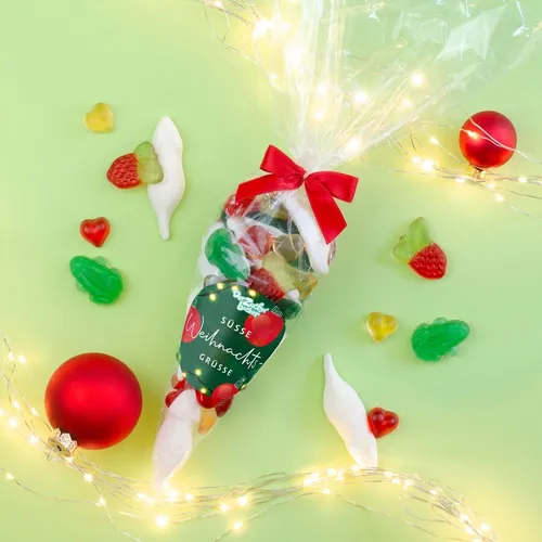Weihnachtsgrüße in der Tüte - Fruchtgummi Mix, 250 g