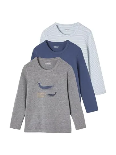Vertbaudet 3er-Pack Jungen Shirts mit Wal Basic Oeko-Tex himmelblau 98/104 - Bequeme Jungen Shirts im 3er-Pack, Oeko-Tex zertifiziert. Ideal für den Alltag, mit freundlichem Wal-Motiv und pflegeleichten Eigenschaften.