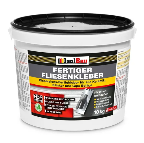 Fliesenkleber Innen und Außen 10kg - Flexmörtel Weiß - Kleber & Leime für Innen und Außen, frostbeständig und wasserfest, ideal für alle Fliesenarten und beheizte Böden.