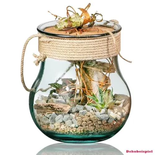 Flaschengarten Volcano Flower Gläserner Garten Höhe 20 cm